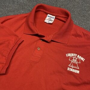 Vintage Liberty Bowl Stadium Memphis State Tigers Red Polo Shirt Men's 2XL